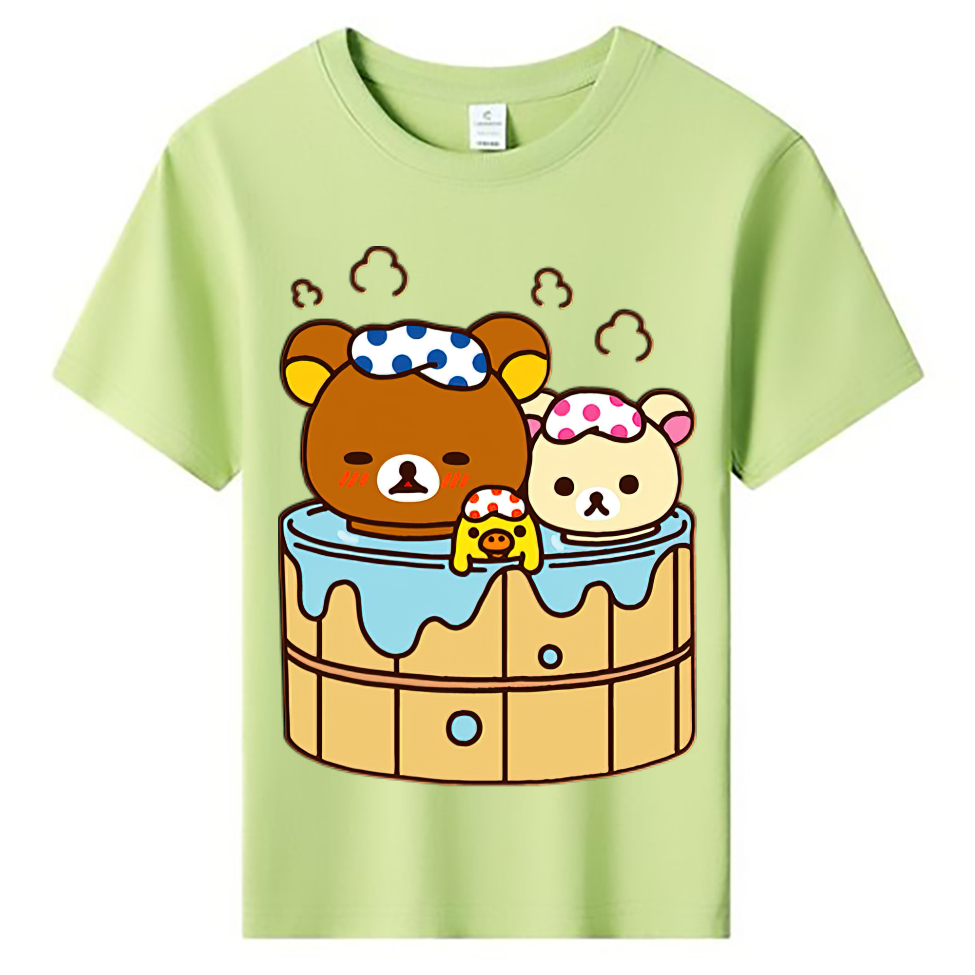 （画像用） リラックマ リラックマ キイロイトリ Rilakkuma Korilakkuma Kiiroitori 綿100％キッズTシャツ（フロントプリント）